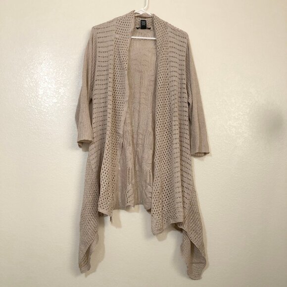 Women's Knit Cardigan Sidetail Waterfall Open Front Lauren Michelle Woman 1X - Picture 2 of 10